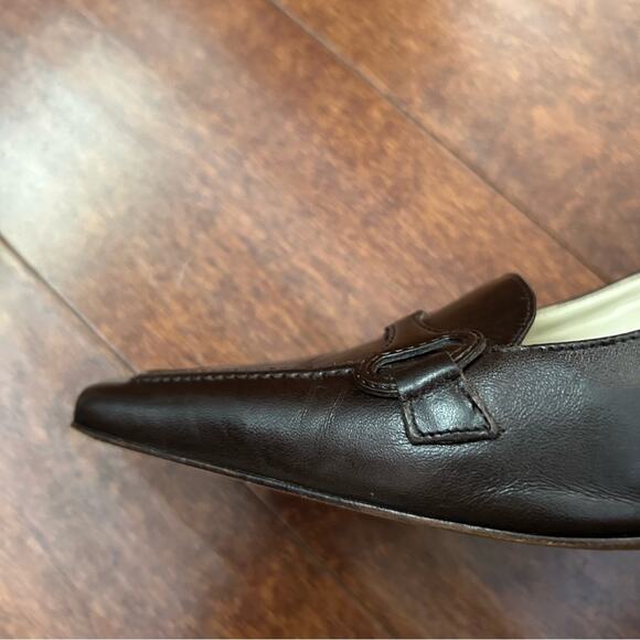 Antonio Melani Brown 90s Style Pointed Square Toes Women's Spool Heels, Size 7 - Picture 8 of 16